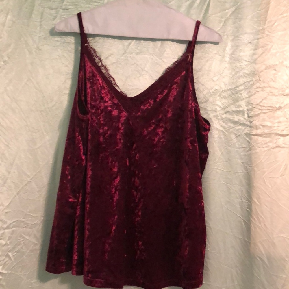 Torrid. Velvet tank top. Wine colored.